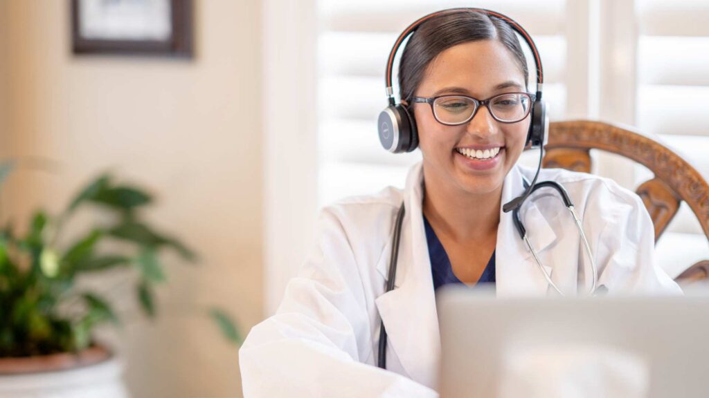 Professional performing a Virtual Autism Diagnosis