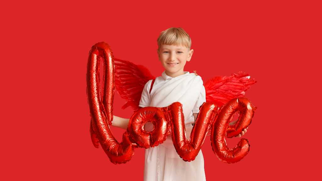Autism-friendly Valentine’s Day celebration idea with child holding love balloon for sensory-friendly holidays